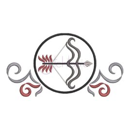 Zodiac Symbol Embroidery Design – Sagittarius