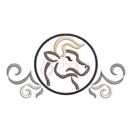 Zodiac Symbol Embroidery Design – Taurus