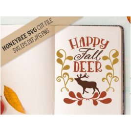 Happy Fall Deer SVG Cut File