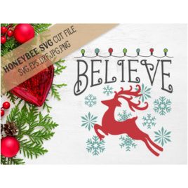 Believe Christmas Lights SVG Cut File