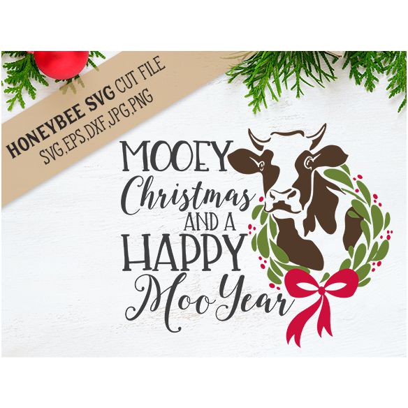 Download Mooey Christmas Svg Cut File Stitchtopia