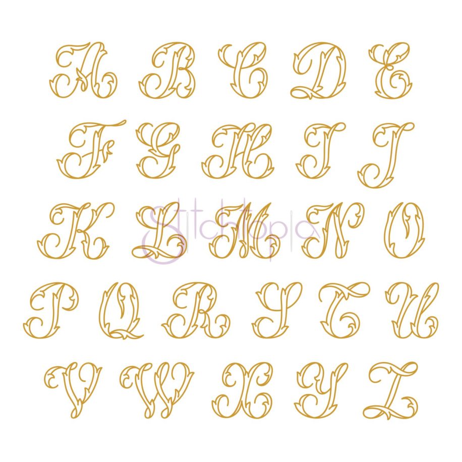 Monogram Embroidery Font Bundle #2 - 10 Fonts - Stitchtopia