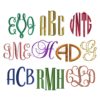Monogram Embroidery Font Bundle #2 - 10 Fonts