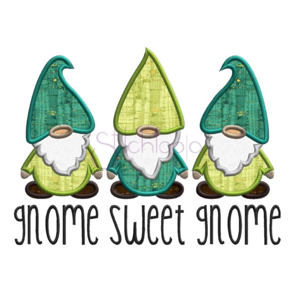 Gnome Sweet Gnome Applique with Fabric