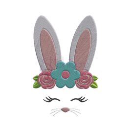 * Bunny Face Embroidery Design