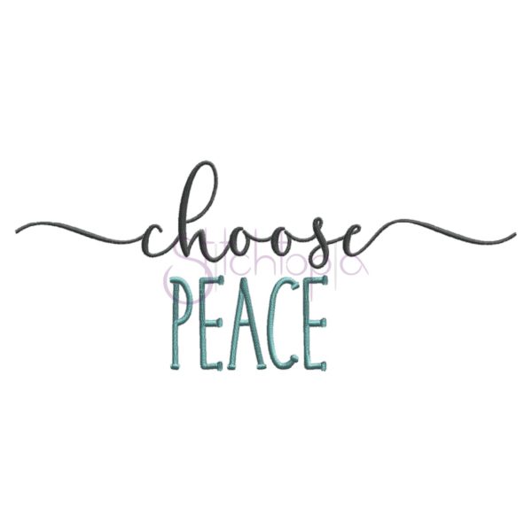 Choose Peace Embroidery Design