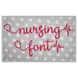 Nursing Embroidery Font #3 – 1″ 1.25″ 1.5″ 2″ 2.5″