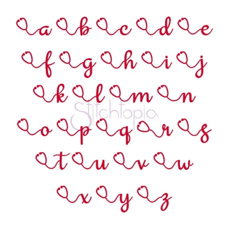 Stitchtopia Nursing Embroidery Font #3 – Left Alternate Lowercase