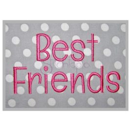 Best Friends Embroidery Font – 1″ 1.25″ 1.5″ 2″ 2.5″
