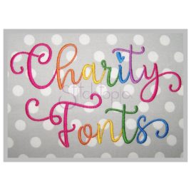 Charity Embroidery Font Bundle #1-5 – 1″ 1.25″ 1.5″ 2″ 2.5″