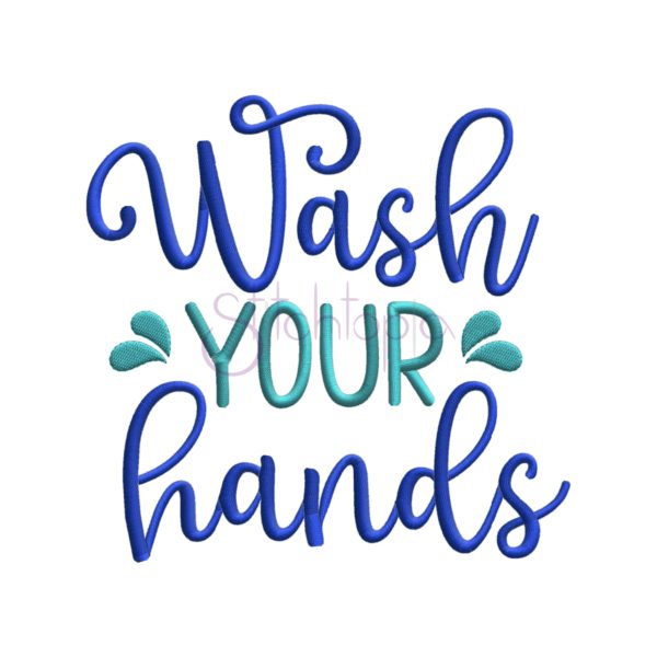 Wash Your Hands Embroidery Design