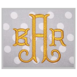 Baroque Embroidery Monogram – 1″ 1.25″ 1.5″ 2″ 2.5″ 3″