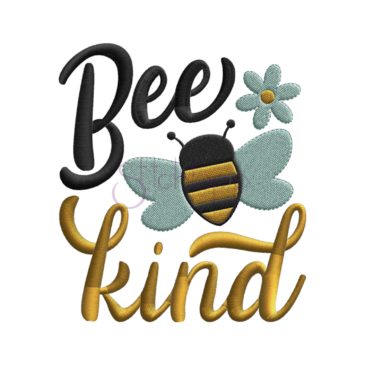 Bee Kind Embroidery Design - Stitchtopia