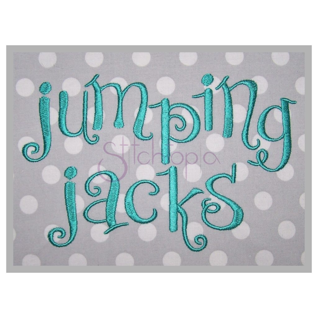 Jumping Jacks Embroidery Font - 1