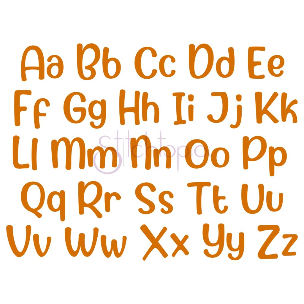 Peanut Butter Embroidery Font .75" 1" 1.25" 1.5" 2" 2.5" Stitchtopia