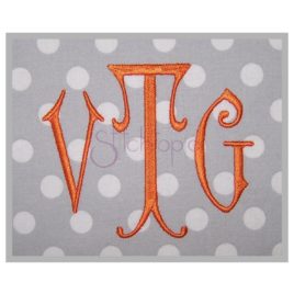 Vintage Embroidery Monogram – 1″ 1.5″ 2″ 2.5″ 3″ 3.5″