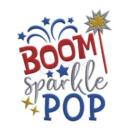 Boom Sparkle Pop Embroidery Design