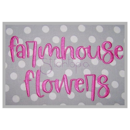 Farmhouse Flowers Embroidery Font - .5