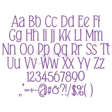 Stitchtopia Simply Modern Embroidery Font - All Letters