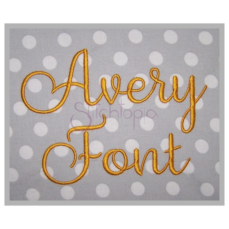 Avery Embroidery Font .75