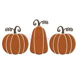 Pumpkin Trio Embroidery Design