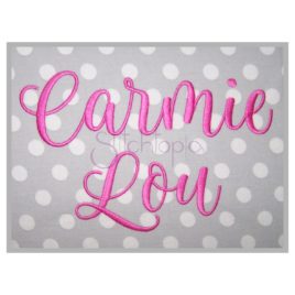 Carmie Lou Solid Embroidery Font .75″ 1″ 1.25″ 1.5″ 2″
