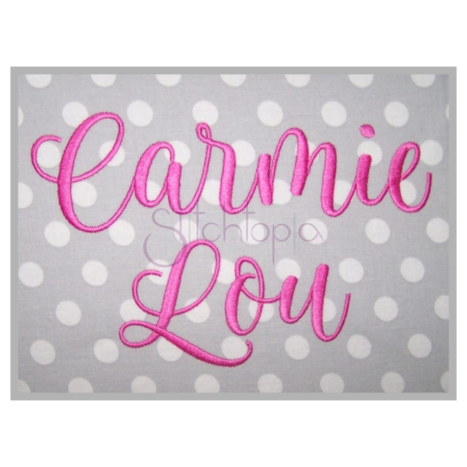 Carmie Lou Solid Embroidery Font .75