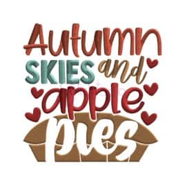 Autumn Skies and Apple Pies Embroidery Design
