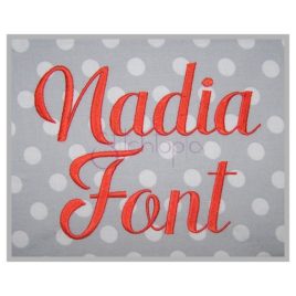 Nadia Embroidery Font 1″ 1.25″ 1.5″ 2″ 2.5″