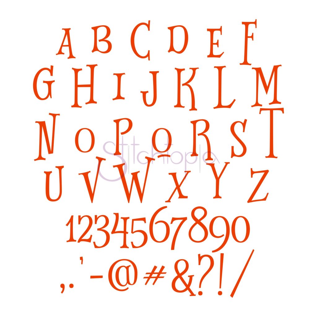 Trick or Treat Embroidery Font .75