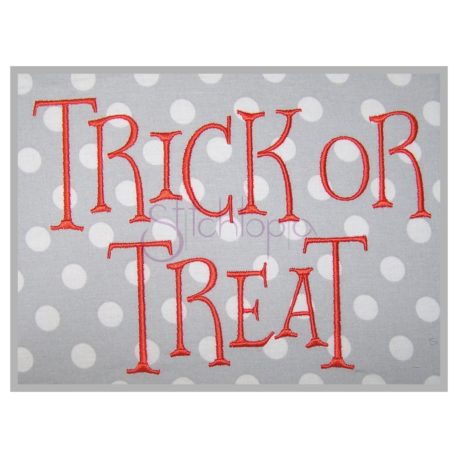 Stitchtopia Trick Or Treat Embroidery Font