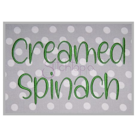 Stitchtopia Creamed Spinach Embroidery Font