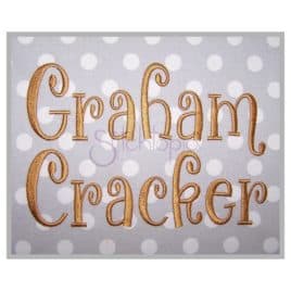 Graham Cracker Embroidery Font .75″ 1″ 1.25″ 1.5″ 2″