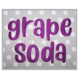 Grape Soda Embroidery Font .5″ 1″ 1.5″ 2″ 2.5″