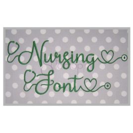 Nursing Embroidery Font #2 – 1″ 1.25″ 1.5″ 2″ 2.5″