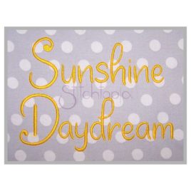 Sunshine Daydream Embroidery Font .75″ 1″ 1.25″ 1.5″ 2″