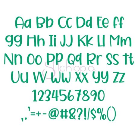 Stitchtopia Favorite Color Embroidery Font - All Letters