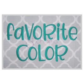 Favorite Color Embroidery Font .5″ 1″ 1.5″ 2″ 2.5″