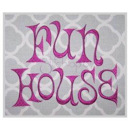Fun House Embroidery Font .75″ 1″ 1.25″ 1.5″ 2″ 2.5″ 3″
