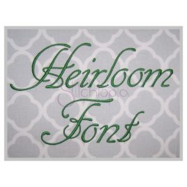 Heirloom Embroidery Font 1″ 1.25″ 1.5″ 2″ 2.5″