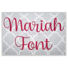 Mariah Embroidery Font #1 1″ 1.25″ 1.5″ 2″ 2.5″