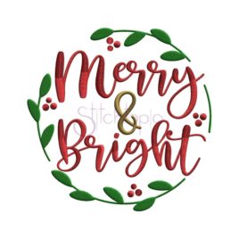 Merry & Bright #2 Embroidery Design