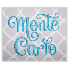 Monte Carlo Embroidery Font .75″ 1″ 1.25″ 1.5″ 2″