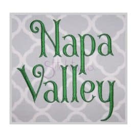 Napa Valley Embroidery Font 1″ 1.25″ 1.5″ 2″ 2.5″