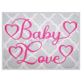 Baby Love Embroidery Font 3″ 3.5″ 4″ 5″ 6″