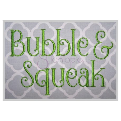 Stitchtopia Bubble & Squeak Embroidery Font
