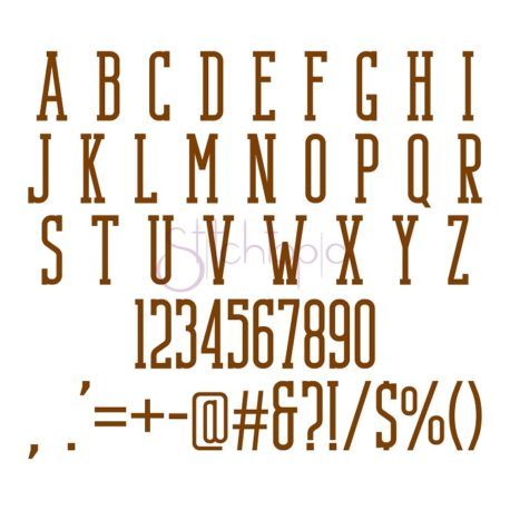 Kentucky Bourbon Embroidery Font .75