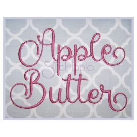 Apple Butter Embroidery Font #2 .75″ 1″ 1.25″ 1.5″ 2″