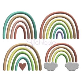 Boho Rainbows Embroidery Design Set