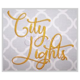 City Lights Embroidery Font .75″ 1″ 1.25″ 1.5″ 2″